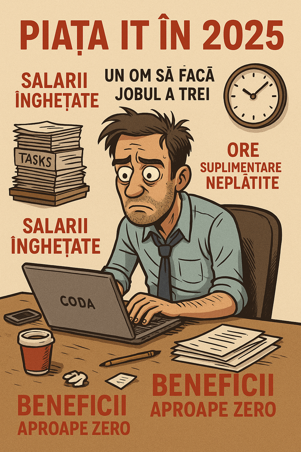 Articol satiric: „Piata IT in 2025 – Silicon Valley-ul disperarii, varianta românească”