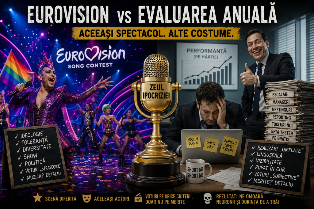 Eurovision-ul corporatist: „12 puncte pentru cine a supraviețuit&nbsp;burnout-ului!”
